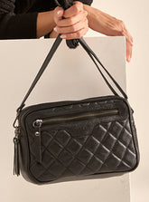 Bolsa em Couro Tiracolo Matelassê Preto